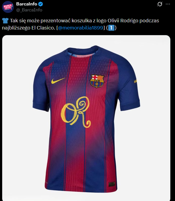 Tak ma wyglądać KOSZULKA BARCELONY na najbliższe EL CLASICO!